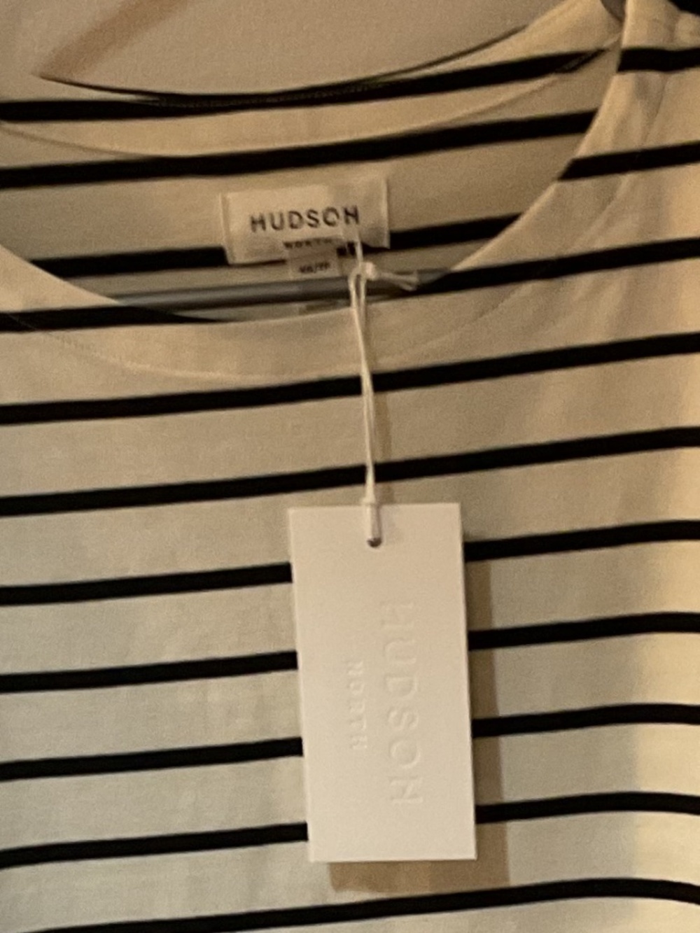 Hudson NORTH black and cream stripped sleeveless knit top xs NWT